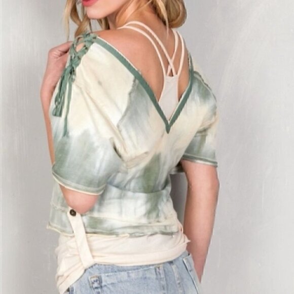 TOP 2 PIECE TIE DYE BOHEMIAN TOP - Picture 4 of 4